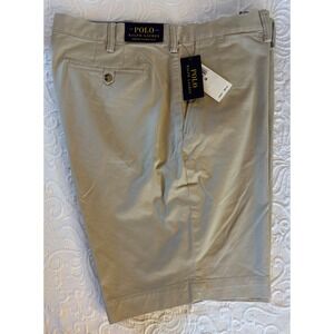 Polo Ralph Lauren Men Stretch Classic Fit Chino Khaki Shorts Tan 9 Inseam Size38